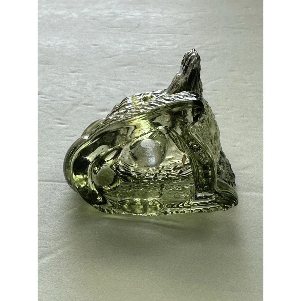 Vintage Green Glass Turkey Toothpick Holder  Pressed Glass Fall Thanksgiving 2